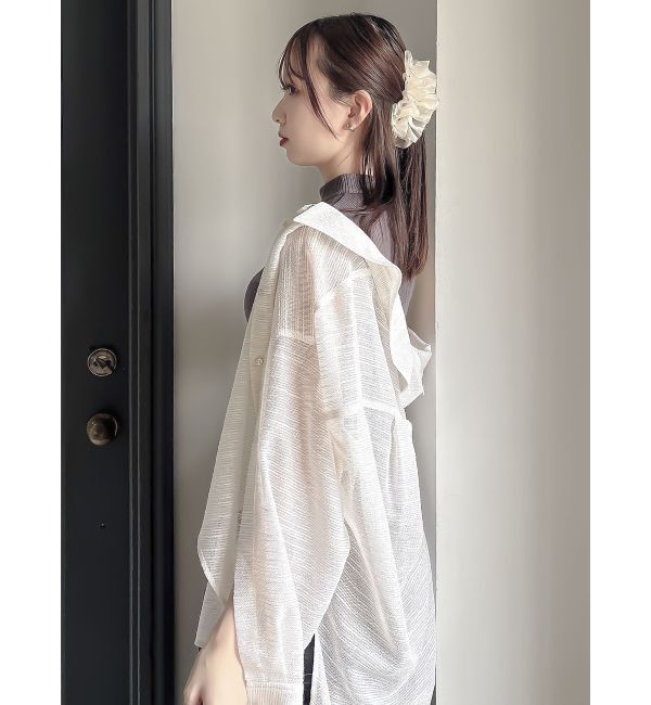 dazzlin「シアーツイードオーバーシャツ」|シャツ・ブラウス|