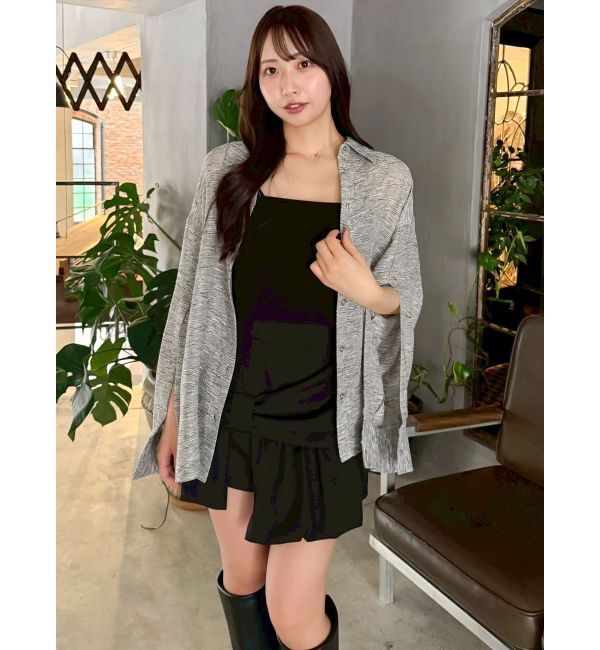 dazzlin「シアーツイードオーバーシャツ」|シャツ・ブラウス|