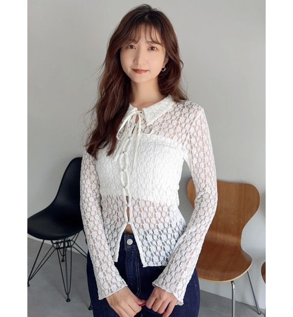 dazzlin「シュリンクレースコンパクトシャツ」|シャツ・ブラウス|