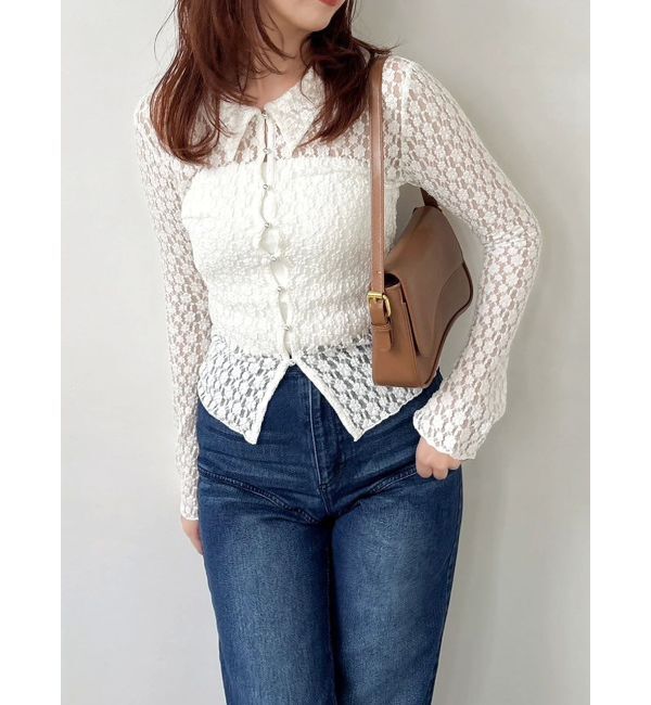 dazzlin「シュリンクレースコンパクトシャツ」|シャツ・ブラウス|