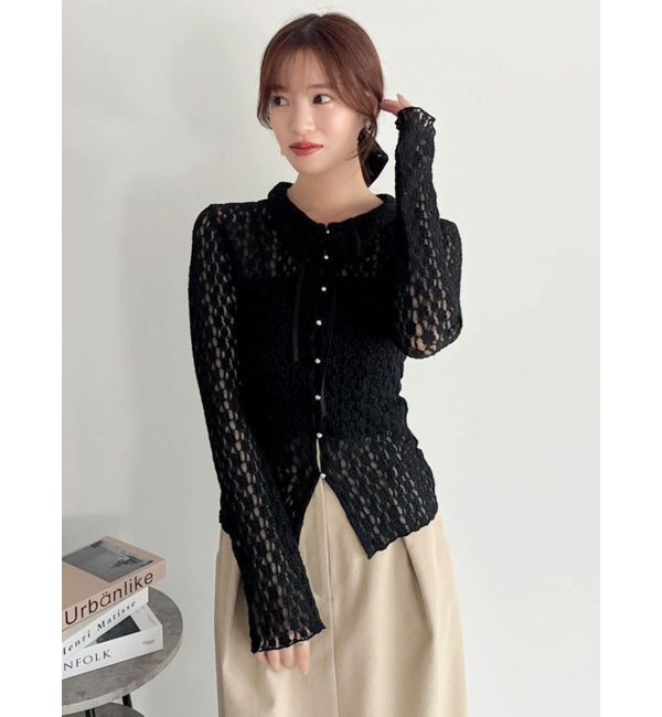 dazzlin「シュリンクレースコンパクトシャツ」|シャツ・ブラウス|