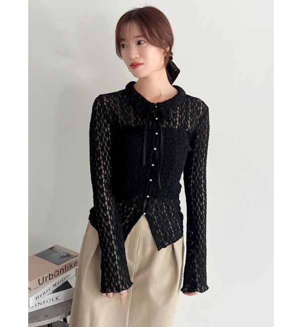 dazzlin「シュリンクレースコンパクトシャツ」|シャツ・ブラウス|
