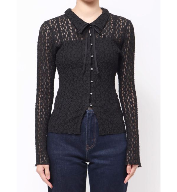 dazzlin「シュリンクレースコンパクトシャツ」|シャツ・ブラウス|