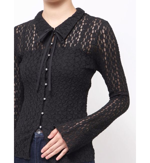 dazzlin「シュリンクレースコンパクトシャツ」|シャツ・ブラウス|