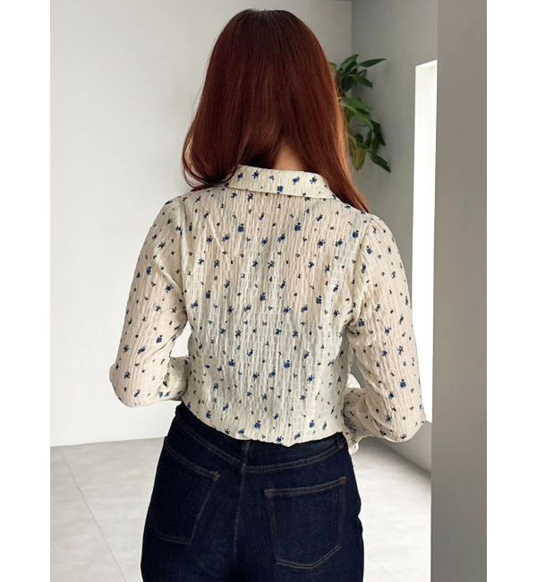 dazzlin「シュリンクフラワーショートシャツ」|シャツ・ブラウス|