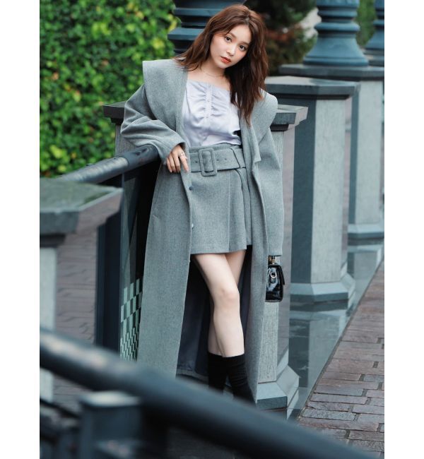 dazzlin「【久間田琳加コラボ】ビッグカラーコクーンコート」|その他|グレー