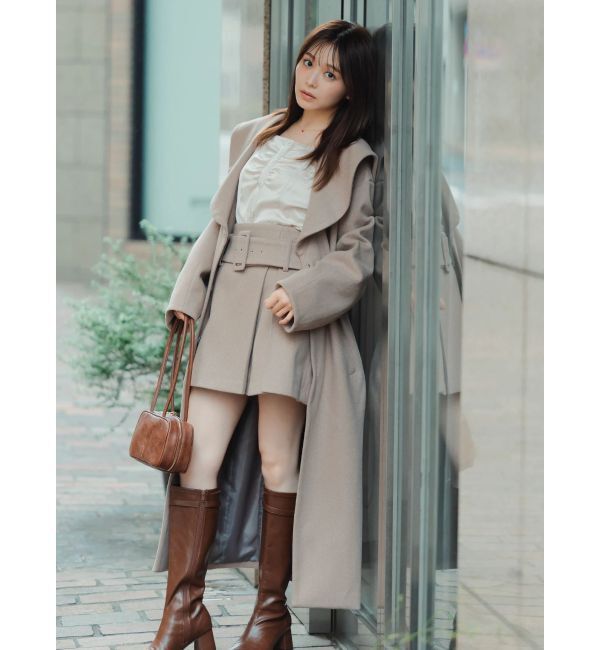 dazzlin「【久間田琳加コラボ】ビッグカラーコクーンコート」|その他|ブラウン