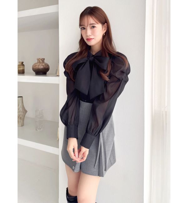 dazzlin「2WAYボウタイタックペプラムブラウスⅡ」|シャツ・ブラウス|