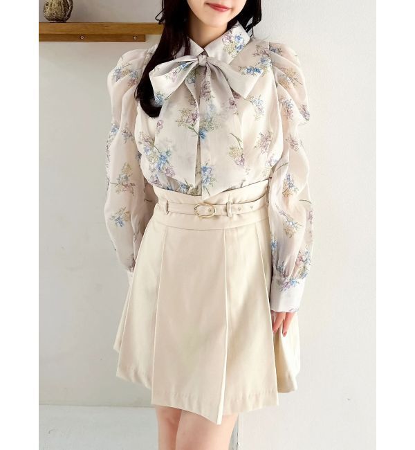 dazzlin「2WAYボウタイタックペプラムブラウスⅡ」|シャツ・ブラウス|ピンク