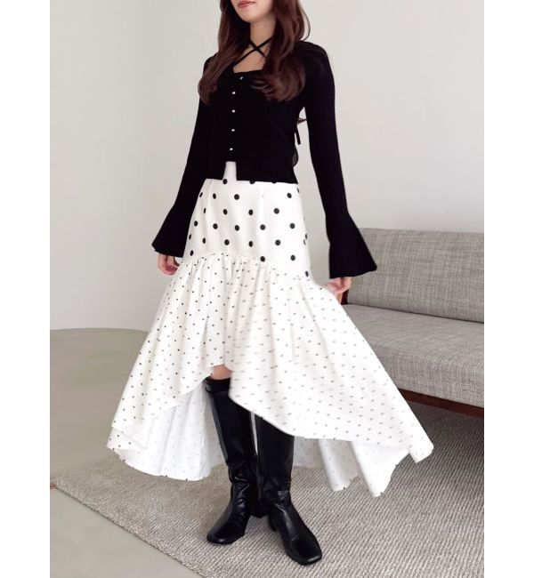 dazzlin「ドットジャカードイレヘムスカート」|スカート|