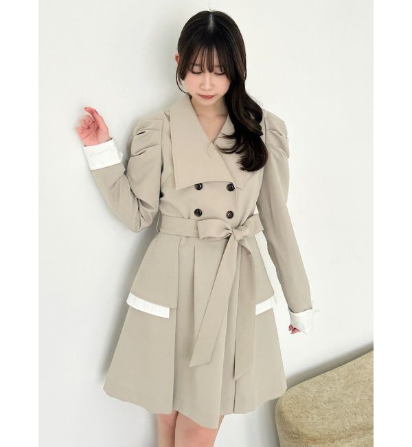 dazzlin「ビッグカラートレンチミニワンピース」|ワンピース|ベージュ
