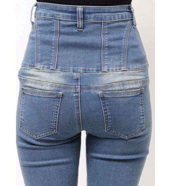 EMODA「スーパーハイウエストフレアパギンス」|デニム|