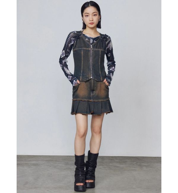 EMODA「プリーツヘムレイヤードデニムワンピース」|ワンピース|