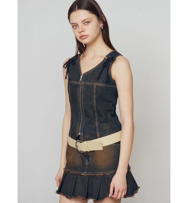 EMODA「プリーツヘムレイヤードデニムワンピース」|ワンピース|