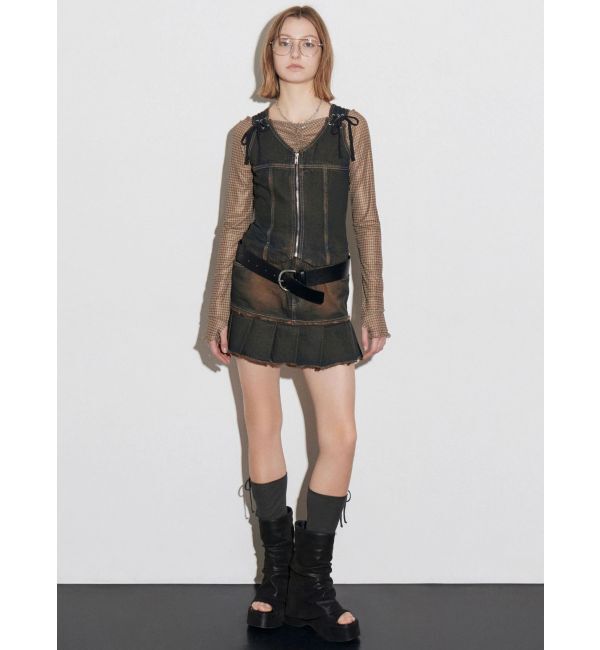 EMODA「プリーツヘムレイヤードデニムワンピース」|ワンピース|