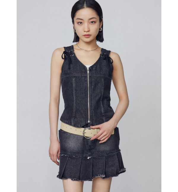 EMODA「プリーツヘムレイヤードデニムワンピース」|ワンピース|