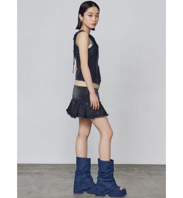 EMODA「プリーツヘムレイヤードデニムワンピース」|ワンピース|