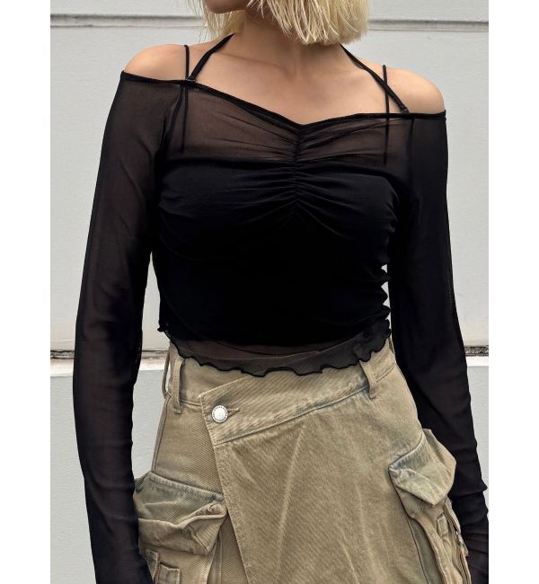 EMODA「ストラップシアートップス」|Tシャツ・カットソー|