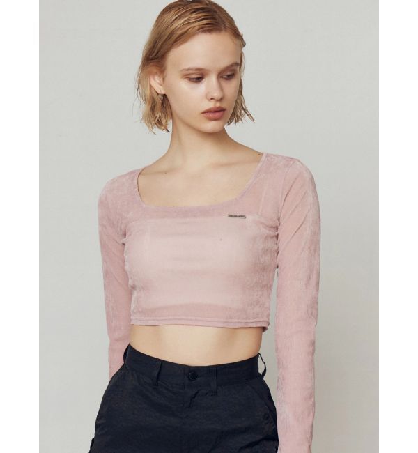 EMODA「シアーベロアプレートクロップトップ」|Tシャツ・カットソー|