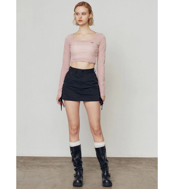 EMODA「シアーベロアプレートクロップトップ」|Tシャツ・カットソー|