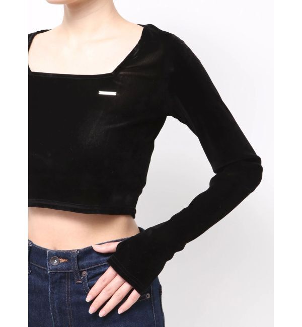 EMODA「シアーベロアプレートクロップトップ」|Tシャツ・カットソー|