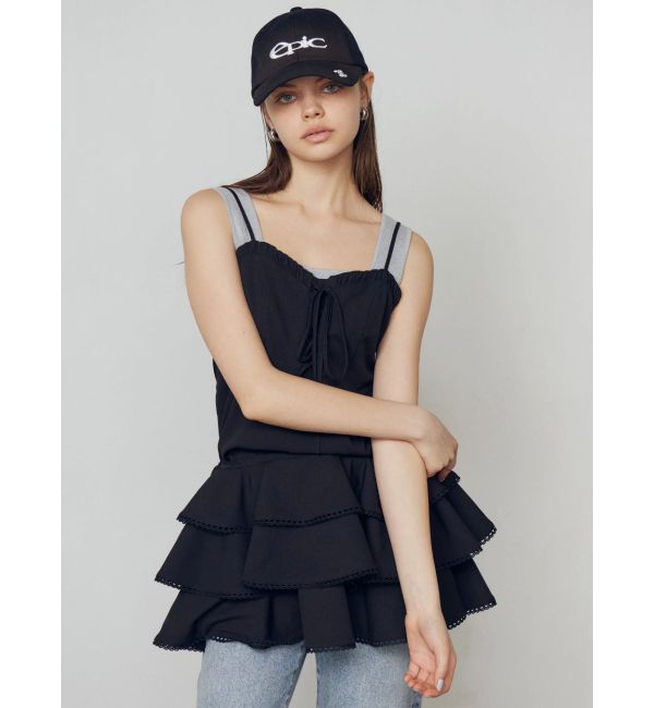 EMODA「レースアップティアードミニワンピース」|ワンピース|