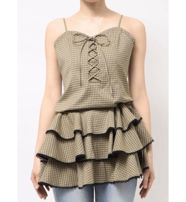 EMODA「レースアップティアードミニワンピース」|ワンピース|