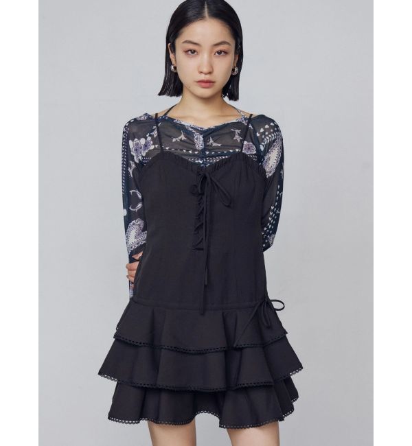 EMODA「レースアップティアードミニワンピース」|ワンピース|