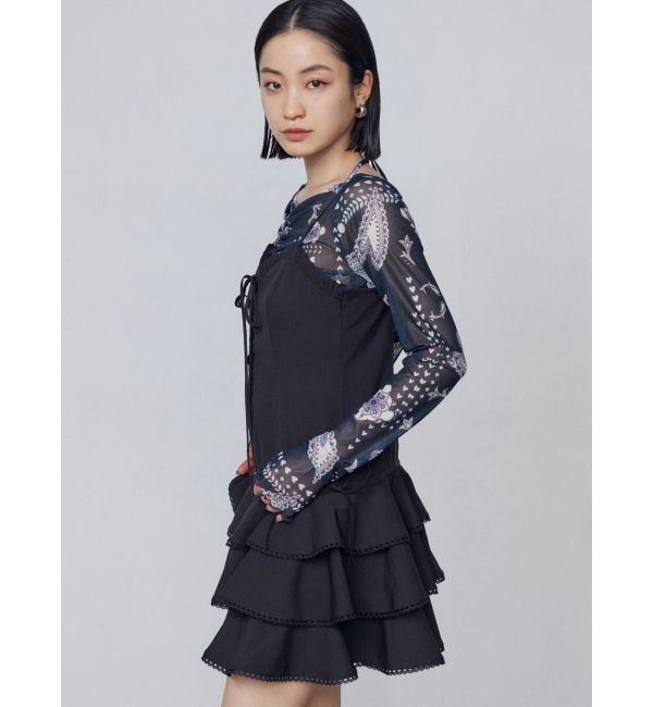 EMODA「レースアップティアードミニワンピース」|ワンピース|