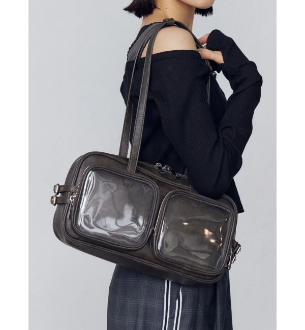 EMODA「クリアポケットショルダーバッグ」|ショルダー・メッセンジャー|ブラック