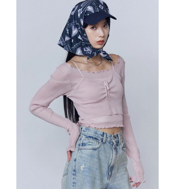 EMODA「2ピースシアーギャザーニット」|ニット・セーター|