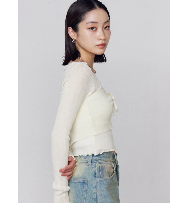 EMODA「2ピースシアーギャザーニット」|ニット・セーター|