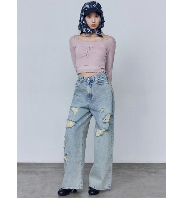 EMODA「2ピースシアーギャザーニット」|ニット・セーター|