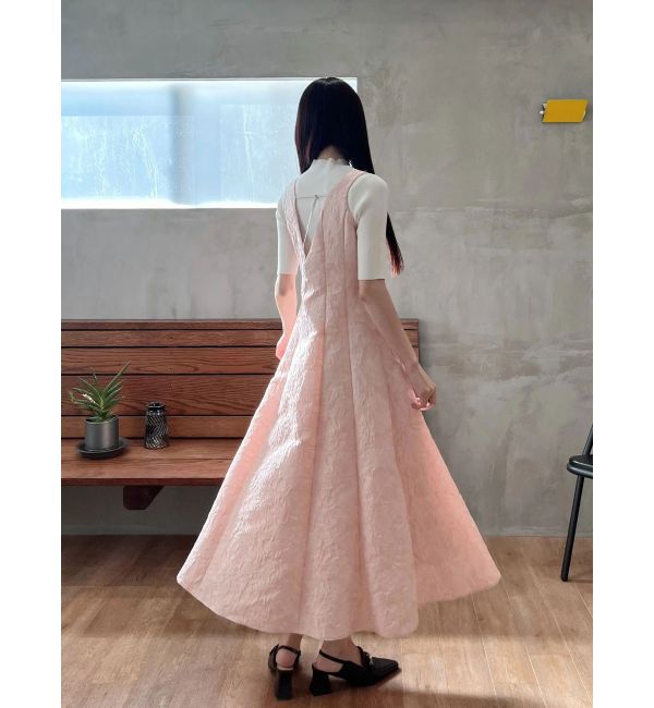 MERCURYDUO「ジャカードフィットアンドフレアジャンスカ」|ワンピース|