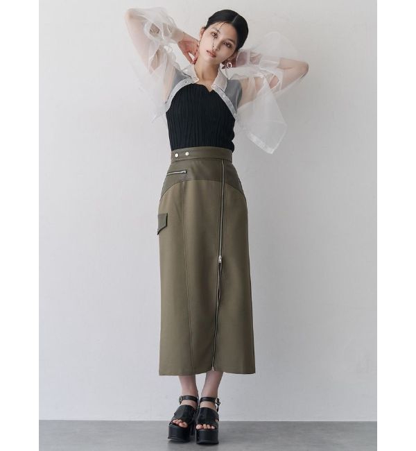 MURUA「リボンドロストスリーブシャイニーシアーシャツ」|シャツ・ブラウス|