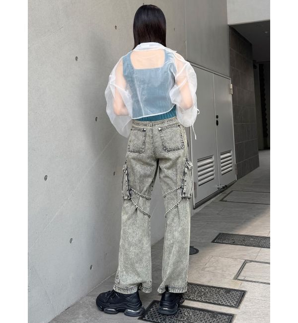 MURUA「リボンドロストスリーブシャイニーシアーシャツ」|シャツ・ブラウス|