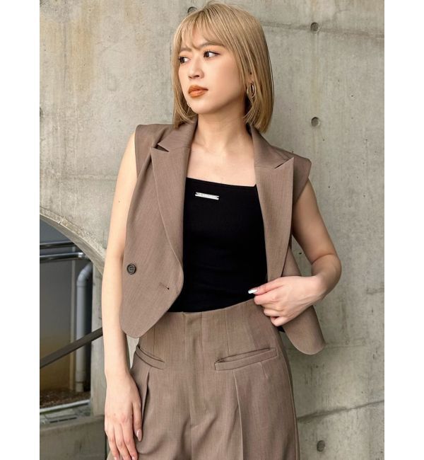 MURUA「ショートテーラードジレ」|ベスト・ジレ|