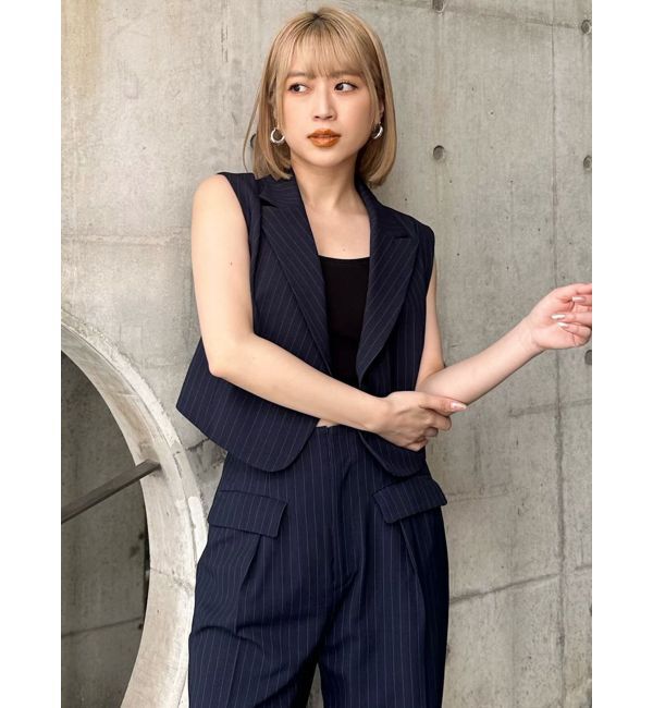 MURUA「ショートテーラードジレ」|ベスト・ジレ|