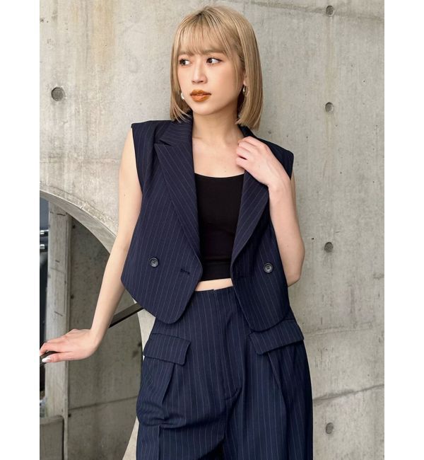 MURUA「ショートテーラードジレ」|ベスト・ジレ|