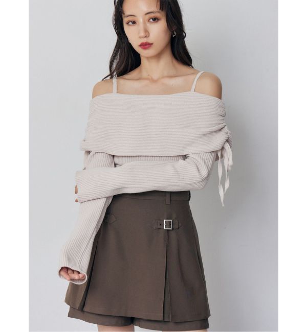 MURUA「モールヤーンオフショルニット」|ニット・セーター|ピンク