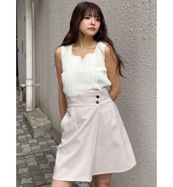 MURUA「スクエアキーネックリブニットタンク」|タンクトップ|