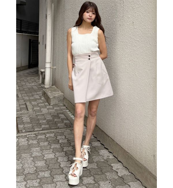 MURUA「スクエアキーネックリブニットタンク」|タンクトップ|