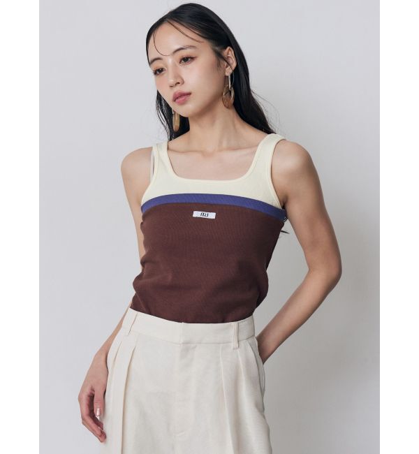 MURUA「ベアドッキングテレコタンク」|タンクトップ|