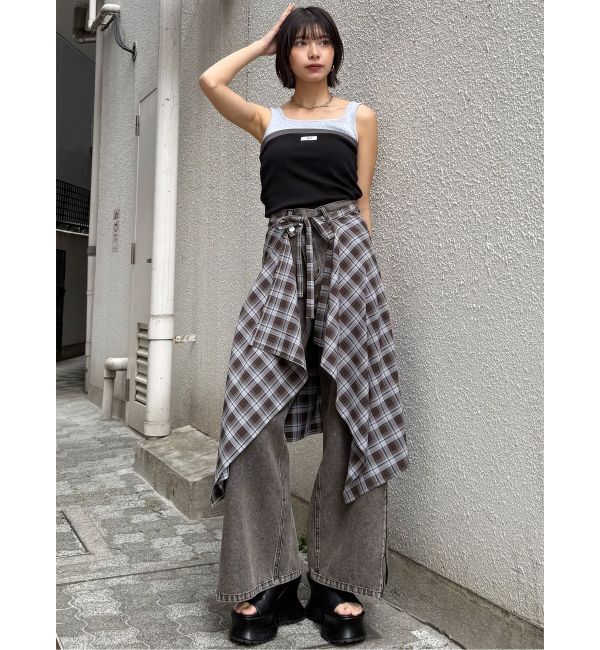 MURUA「ベアドッキングテレコタンク」|タンクトップ|