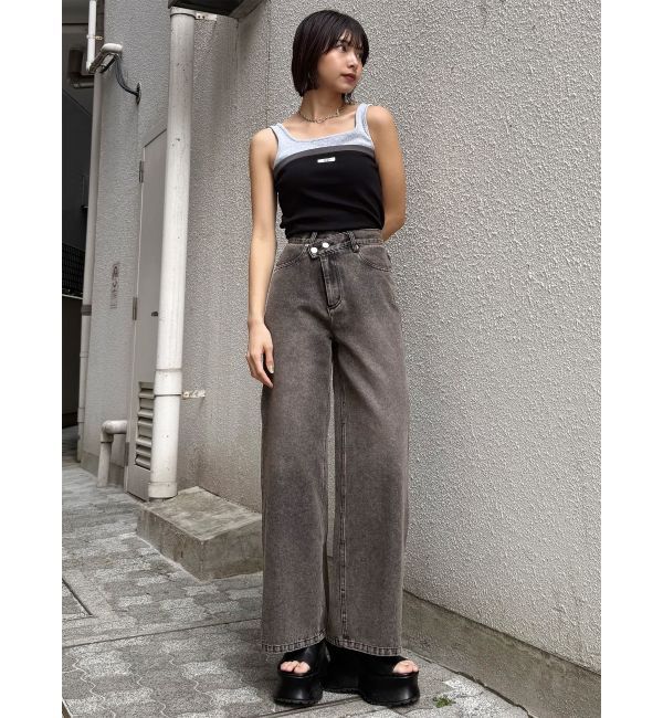 MURUA「ベアドッキングテレコタンク」|タンクトップ|