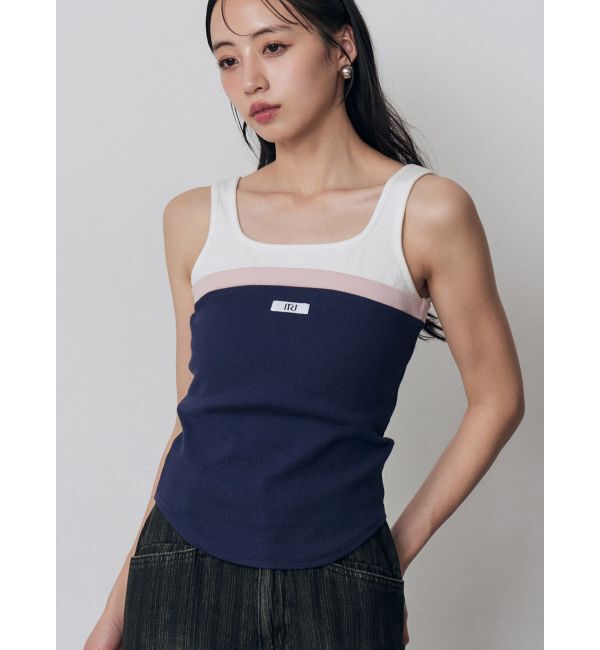 MURUA「ベアドッキングテレコタンク」|タンクトップ|ネイビー