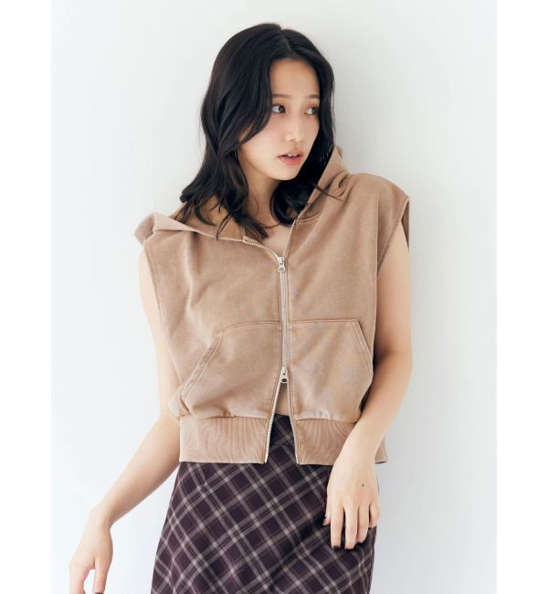 Ungrid「ヴィンテージウォッシュジップノースリパーカー」|パーカー|