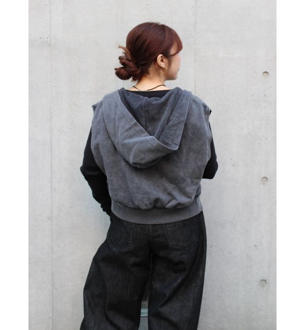 Ungrid「ヴィンテージウォッシュジップノースリパーカー」|パーカー|