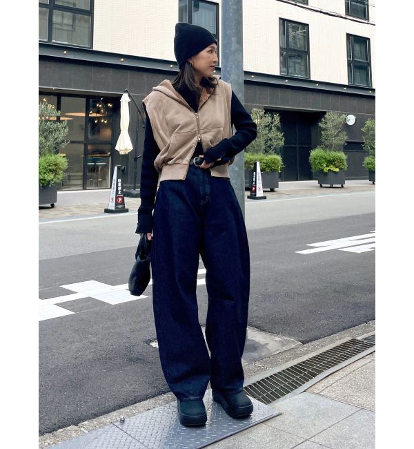 Ungrid「ヴィンテージウォッシュジップノースリパーカー」|パーカー|