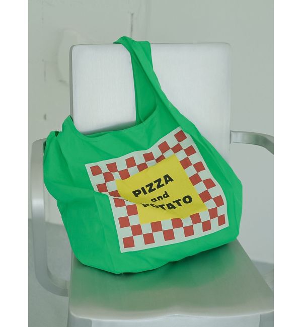 Ungrid「カラーロゴエコBAG」|トートバッグ|グリーン